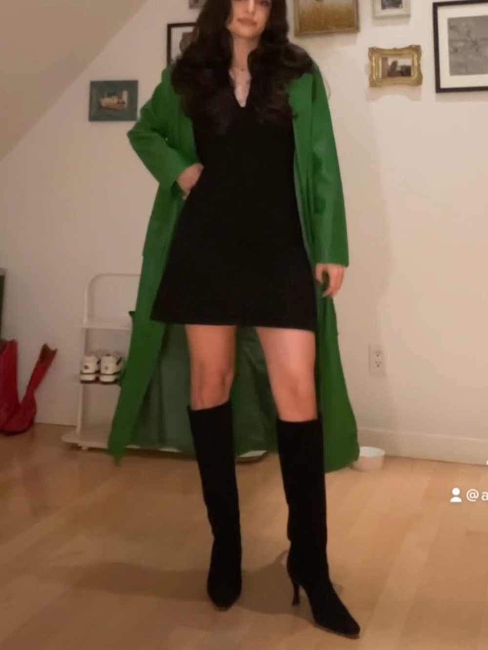 STAUD ASHLEIGH FAUX LEATHER COAT IN GREEN - Picture 5 of 5